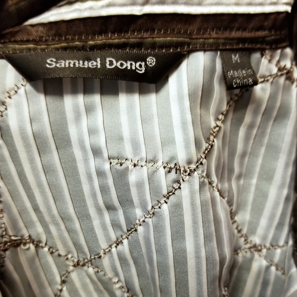 Samuel Dong Pleated Striped Hand Dyed Shirt Sz M - Picture 7 of 9